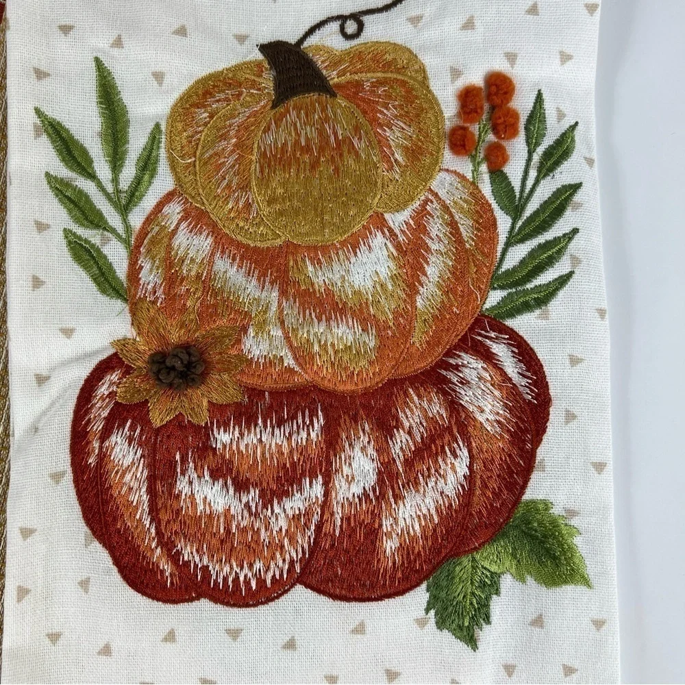 Rachel Ashwell The Farmhouse Pumpkins Kitchen Towels (3) Halloween Fall NEW